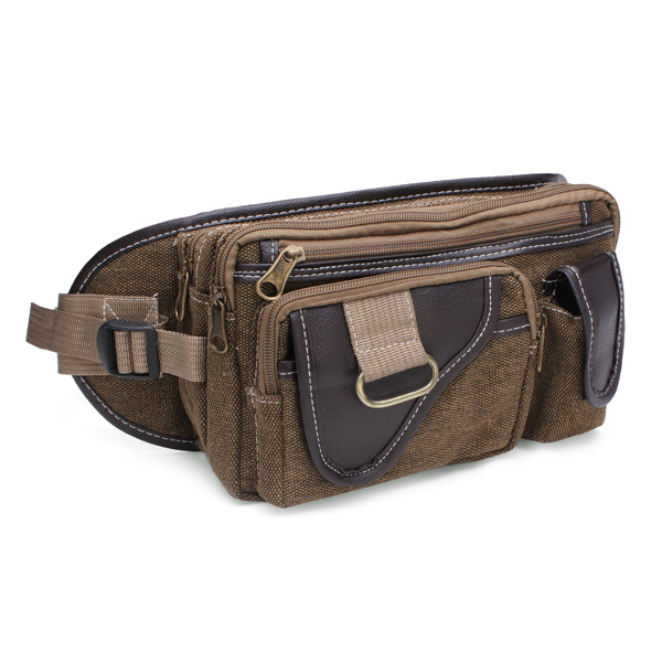 Men's Canvas Shoulder Bags Outdoor Sports Pockets Chest Pack